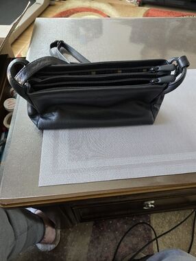 Classic Black Leather Crossbody Bag